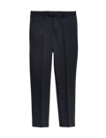 Regular Fit Textured Stretch Suit Trousers