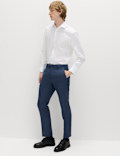 Slim Fit Textured Check Stretch Trousers