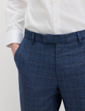 Slim Fit Textured Check Stretch Trousers