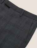 Tailored Fit Wool Blend Check Suit Trousers
