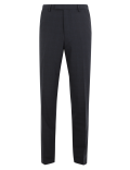 Navy Checked Tailored Fit Trousers