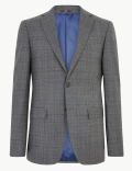 Charcoal Checked Pure Wool Jacket
