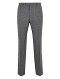 Charcoal Checked Pure Wool Trousers
