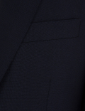 Navy Regular Fit Wool Rich Jacket