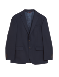 Navy Regular Fit Wool Rich Jacket