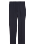 Navy Regular Fit Wool Rich Trousers