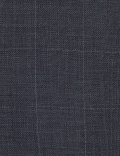 Blue Checked Slim Fit Wool Trousers