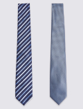 2 Pack Striped & Textured Ties