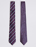 2 Pack Striped & Textured Ties