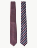 2 Pack Textured & Striped Tie