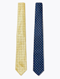 2 Pack Slim Polka Dot Ties