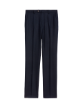 Slim Fit Wool Blend Herringbone Suit Trousers