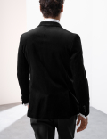 Pure Cotton Velvet Double Breasted Blazer