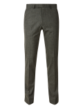 Grey Textured Skinny Fit Trousers