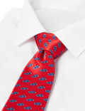 Car Print Pure Silk Tie