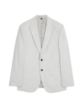 Textured Check Stretch Blazer