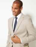 Textured Regular Fit Linen Suit Jacket