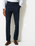 Textured Regular Fit Linen Trousers