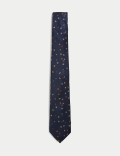 Leaf Print Pure Silk Tie