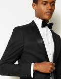 Black Textured Skinny Fit Jacket