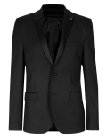 Black Textured Skinny Fit Jacket