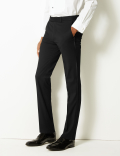 Black Textured Skinny Fit Trousers