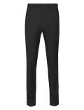 Black Textured Skinny Fit Trousers
