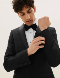 Black Textured Slim Fit Jacket