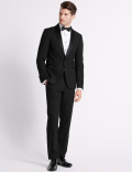 Black Slim Fit Textured Trousers