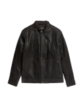 Double Collar Quilted Leather Jacket