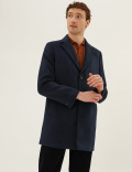 Wool Blend Revere Overcoat