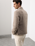 Wool Blend Zip Through Harrington Jacket