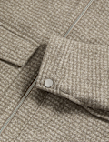 Wool Blend Zip Through Harrington Jacket