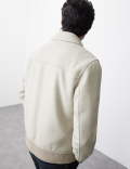 Wool Blend Harrington Bomber Jacket