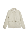 Wool Blend Harrington Bomber Jacket