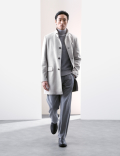Wool Blend Funnel Neck Coat