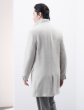 Wool Blend Funnel Neck Coat