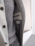 Wool Blend Funnel Neck Coat