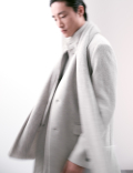 Wool Blend Funnel Neck Coat
