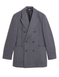 Wool Blend Double Breasted Overcoat