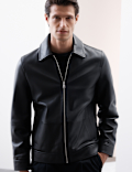 Leather Harrington Jacket