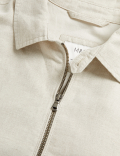 Linen Blend Harrington Jacket