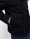 Feather and Down Technical Wool Puffer Jacket