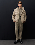 Feather and Down Technical Wool Puffer Jacket