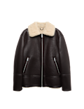 Faux Leather Aviator Jacket