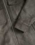Faux Suede Harrington Jacket