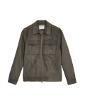 Faux Suede Harrington Jacket