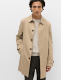 Cotton Blend Car Coat Mac