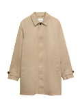 Cotton Blend Car Coat Mac