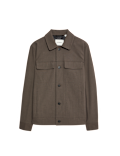 Textured Technical Twill Trucker Jacket